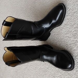 EUC Justin Temple Round Toe Roper Black Men’s Leather Boots Ariat ATS Footbed 8